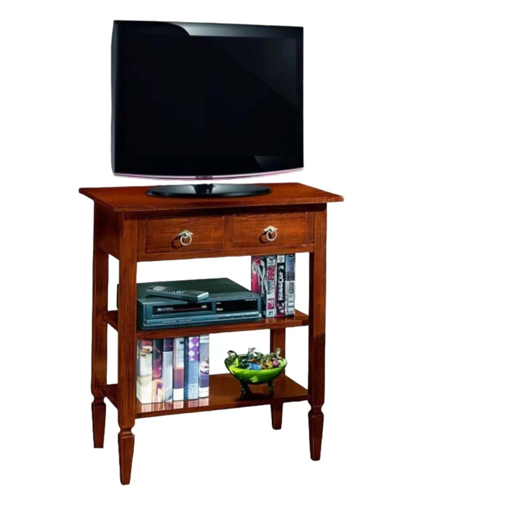 Porta tv 2 arte povera in legno massello tinta noce l.75 p.45 h.85 - Mobili 2G