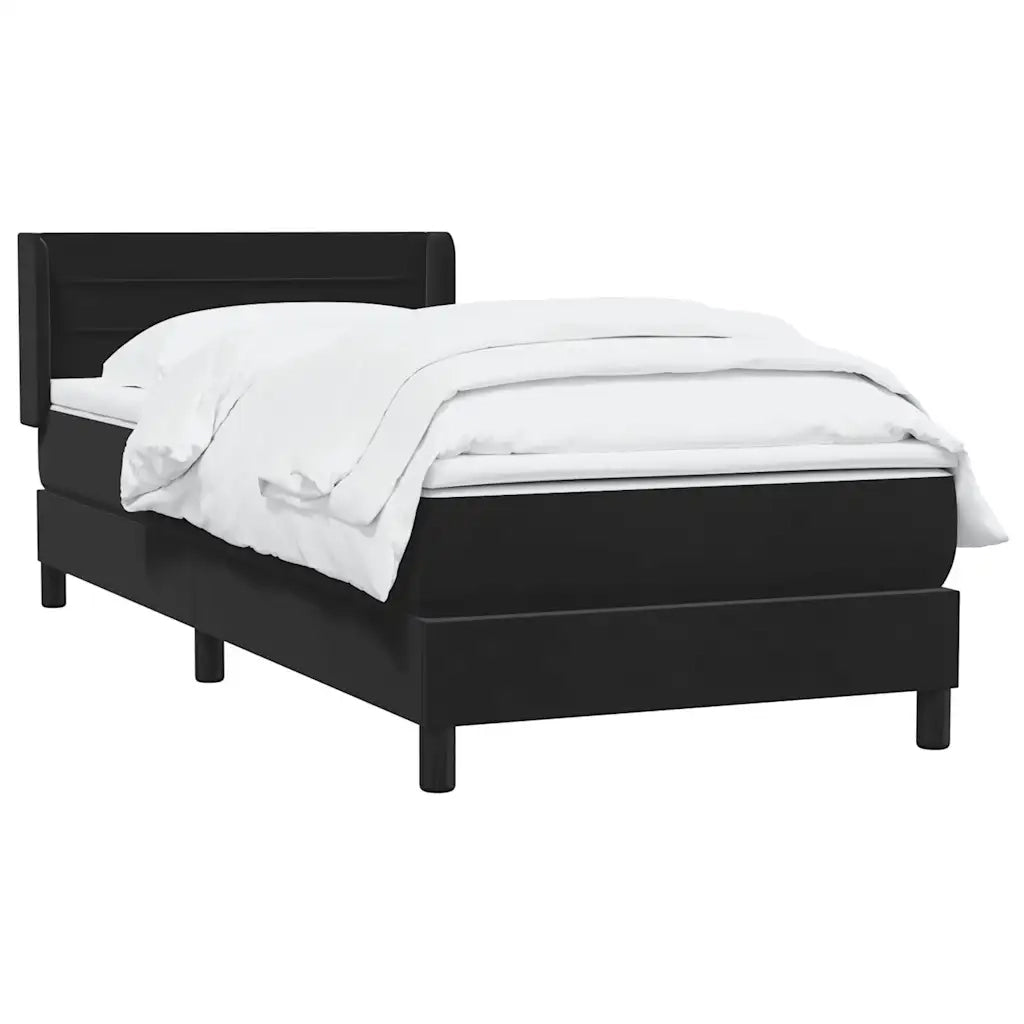 vidaXL Giroletto a Molle con Materasso Nero 80x220 cm Velluto