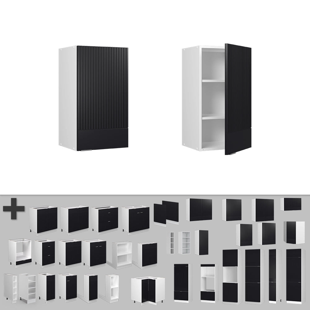 Pensile da cucina Fame-Line Nero rigato/Bianco 40 cm Vicco