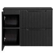 Mobile Sottolavabo da Parete NEWPORT con 2 Cassetti e Armadietto 80 x 60 x 40 cm - Nero [en.casa]