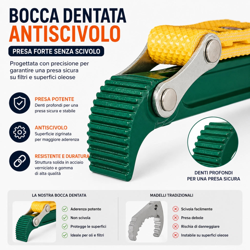Chiave a Cinghia 9 Pollici per Filtro Olio Auto e Moto con Nastro 500mm 05040