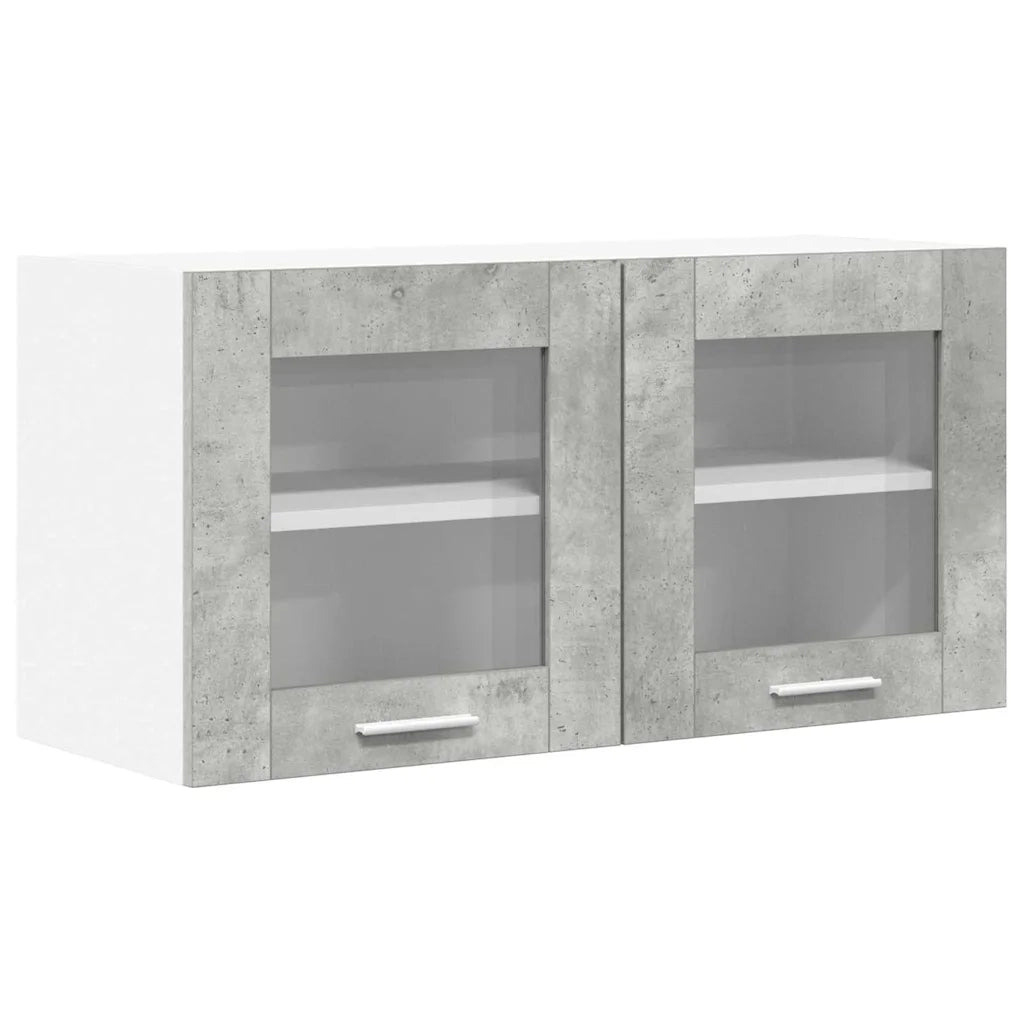 Armoire suspendue Gris béton et Blanc 80 x 31 x 40 cm