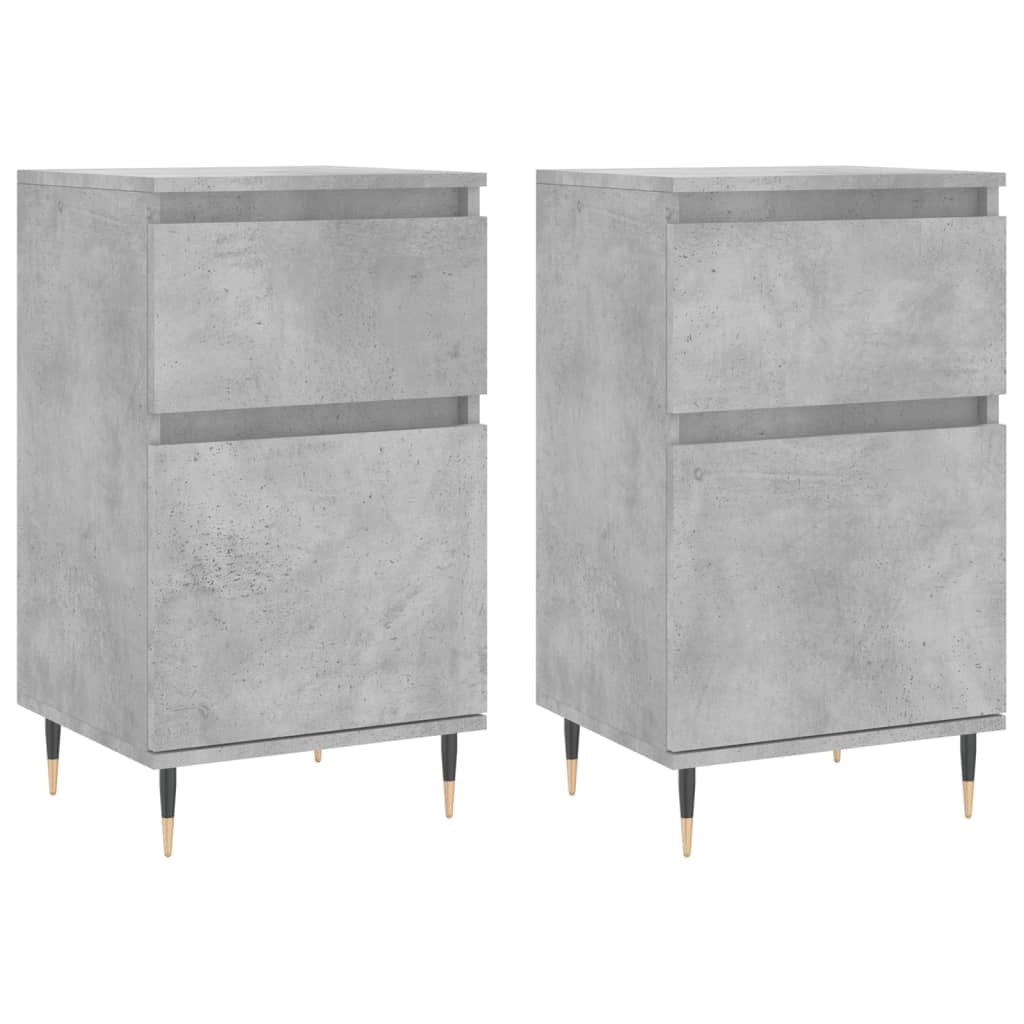 Buffet credenza cassettiera armadio mobile contenitore organizer per cucina soggiorno salotti set da 2 40 x 35 x 70 cm legno ingegnerizzato grigio 02_0036846
