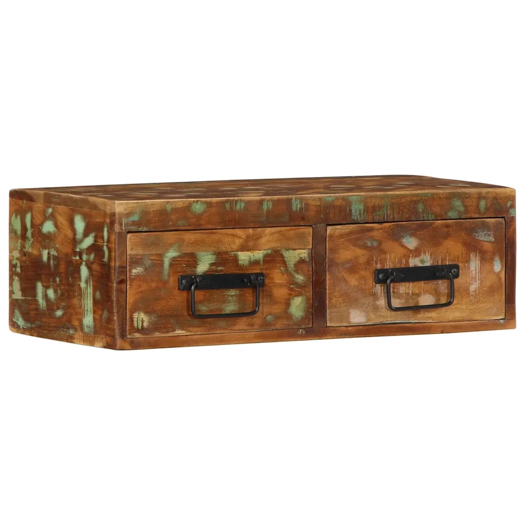 Mobile TV a Parete-Mobile TV a Muro 60x30x19 cm in Legno Massello di Recupero 476949