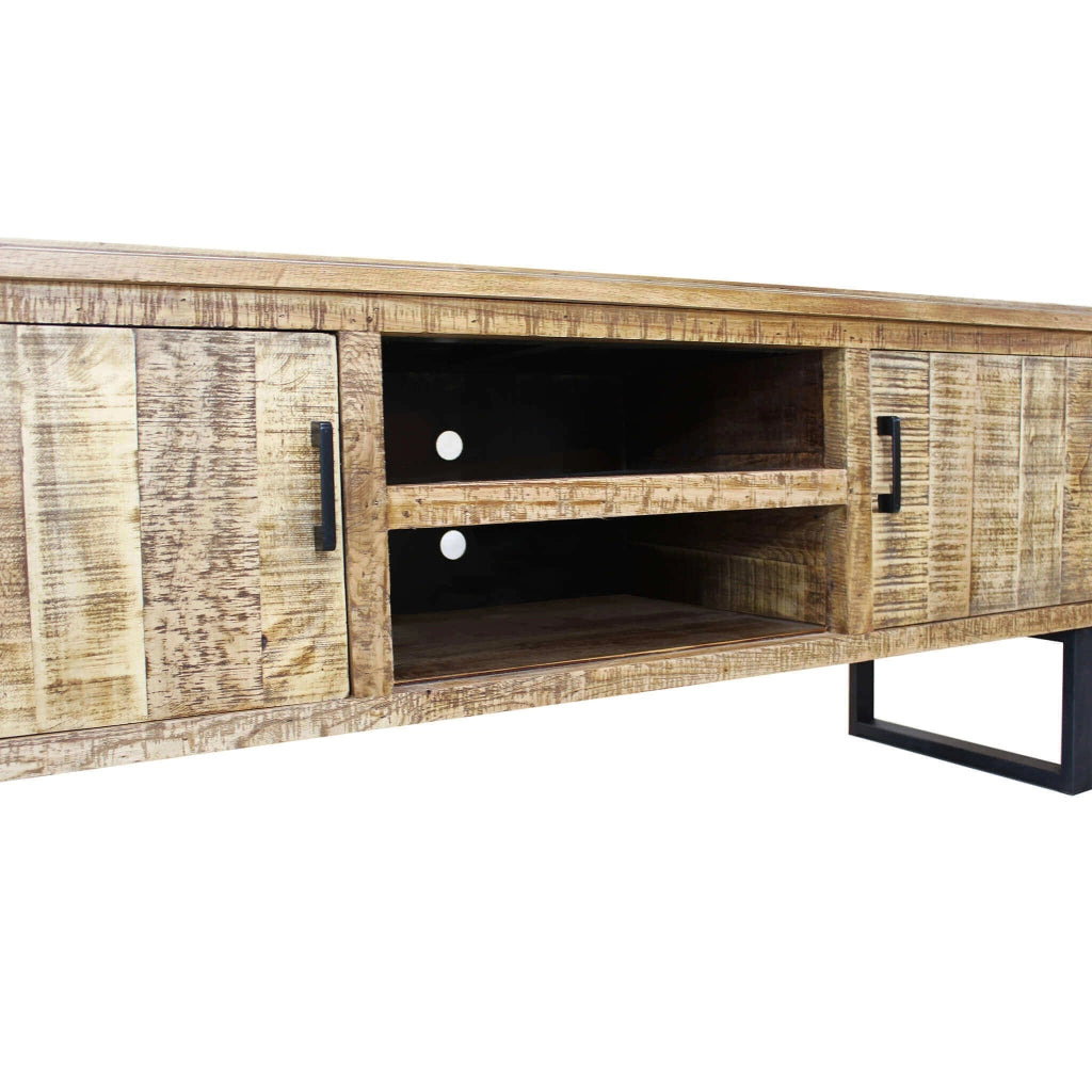 MOBILE PORTA TV BEVIS IN LEGNO NATURALE 160 X 45 X H60 CM