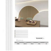 Trade Shop - Pannello Decorativo 3d Bianco 122x290 Cm Effetto Doghe Verticali In Ps -