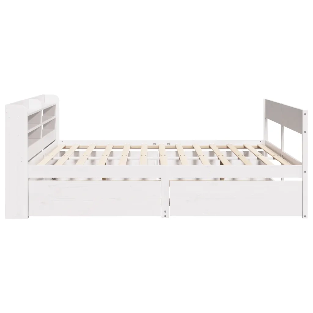 Letto senza Materasso Bianco 140x200 cm Legno Massello di Pino 3307123