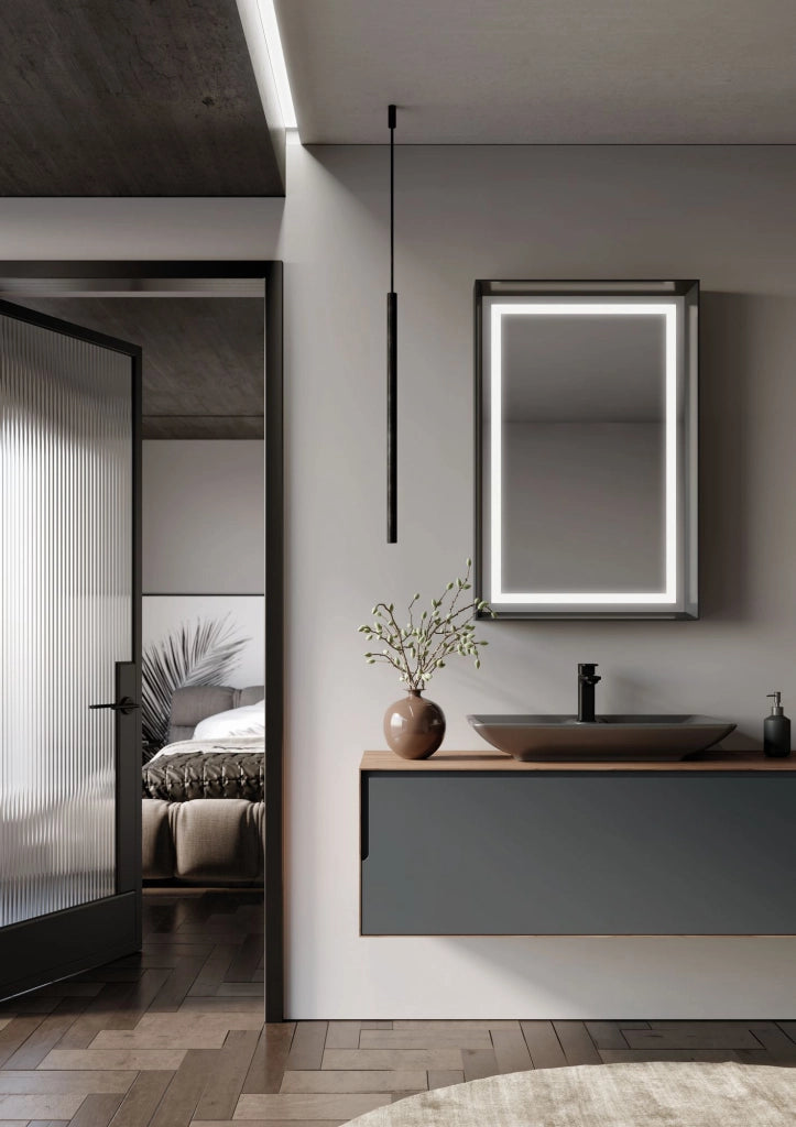 Mobile lavabo "Craft 120" - 120 x 50 x 40 cm - Noce / Antracite