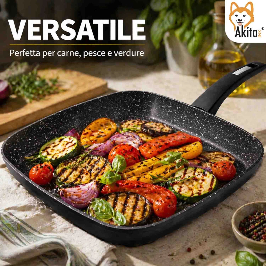 Akitaink Bistecchiera Grill 28x28 cm Antiaderente