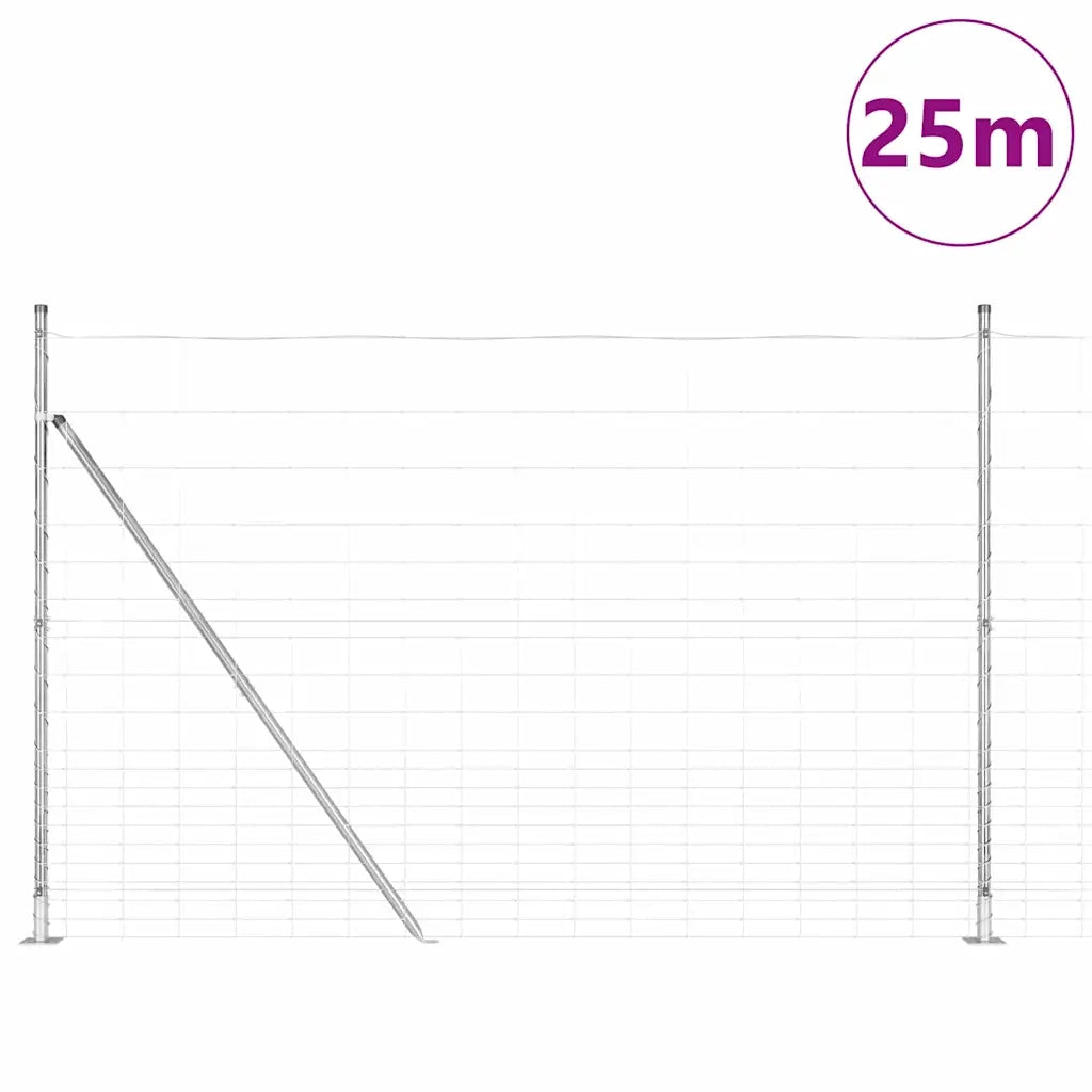 Palo della recinzione Zincato 25 x 1,6 m Acciaio