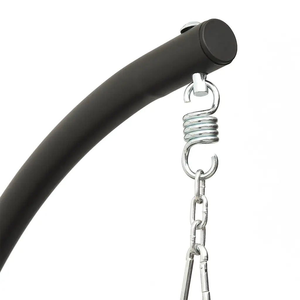 Sedia Dondolo Giardino con Cuscino Nero Tessuto Oxford Acciaio CFW4673850