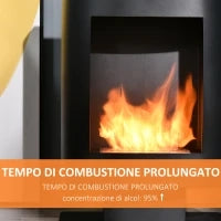 Camino a Bioetanolo con Serbatoio da 1.5L, Copertura fino 20㎡, 46.5x53x65cm, Nero