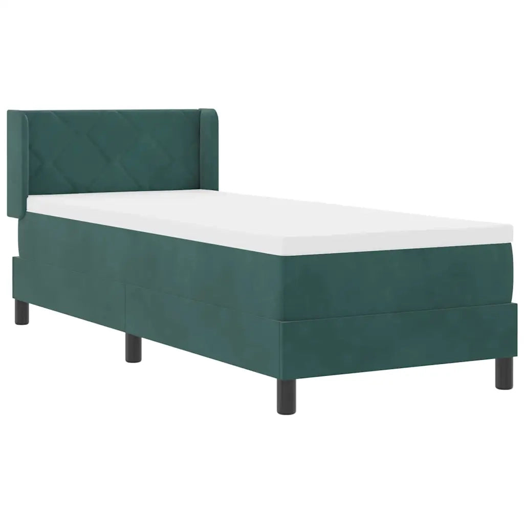 Letto a molle con testiera Verde Scuro 200 x 80 cm Velluto 3341495