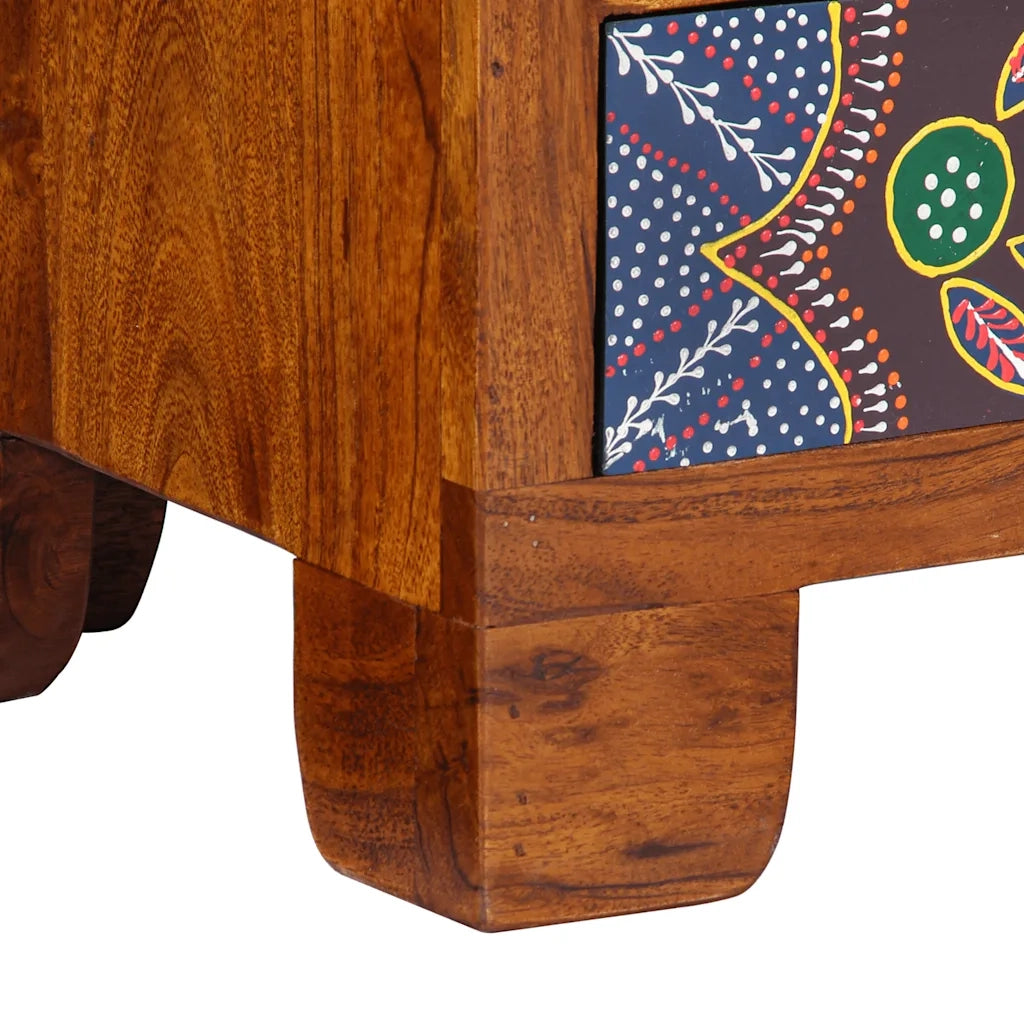 Mobile Porta TV Multicolore 110x30x40 Legno Massello di Acacia 4016502