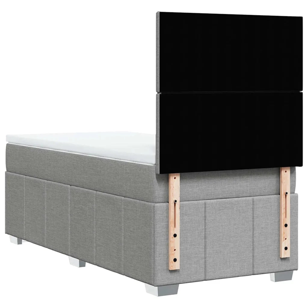 Giroletto a Molle con Materasso-Struttura Letto Grigio Chiaro 80x200 cm Tessuto 594335