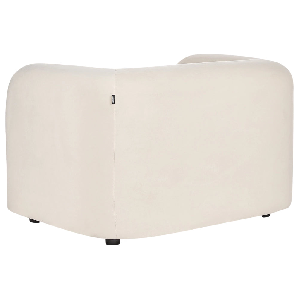 Set da salotto composto da divano e poltrona in velluto bianco sporco 4 posti con cuscini aggiuntivi stile glamour retrò soggiorno