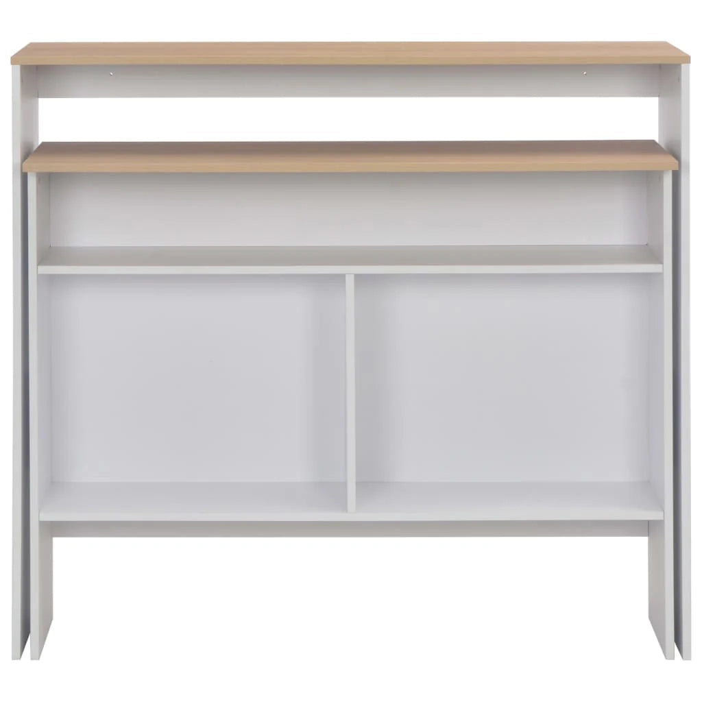 Tavolo alto da bar/bistrot con 2 piani bianchi 130 cm 0902037