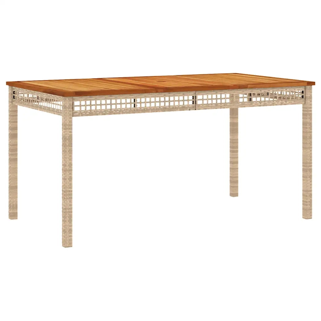 Set da Pranzo da Giardino 3 pz con Cuscini Beige in Polyrattan