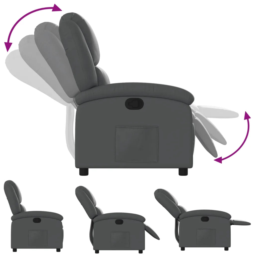 Poltrona reclinabile in Similpelle Grigia 3205446