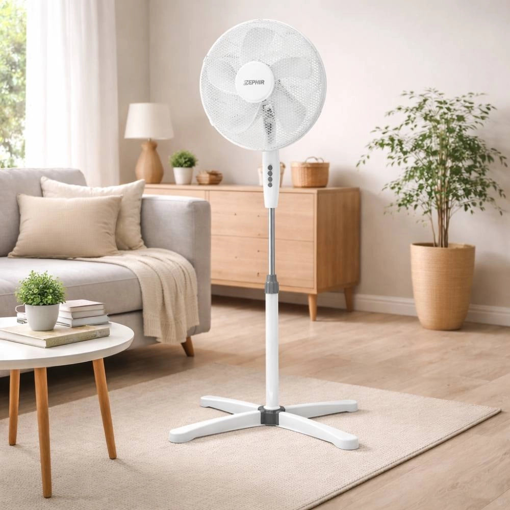 Ventilatore a piantana zephir rapid40 45w 40 cm 5 pale bianco