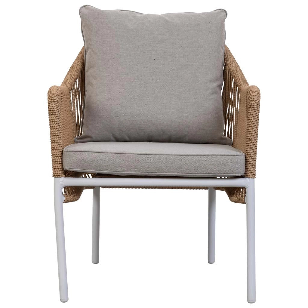 Tavolo, divano e 2 poltrone beige, 110x65x45, 72x79x76, 146x79x76