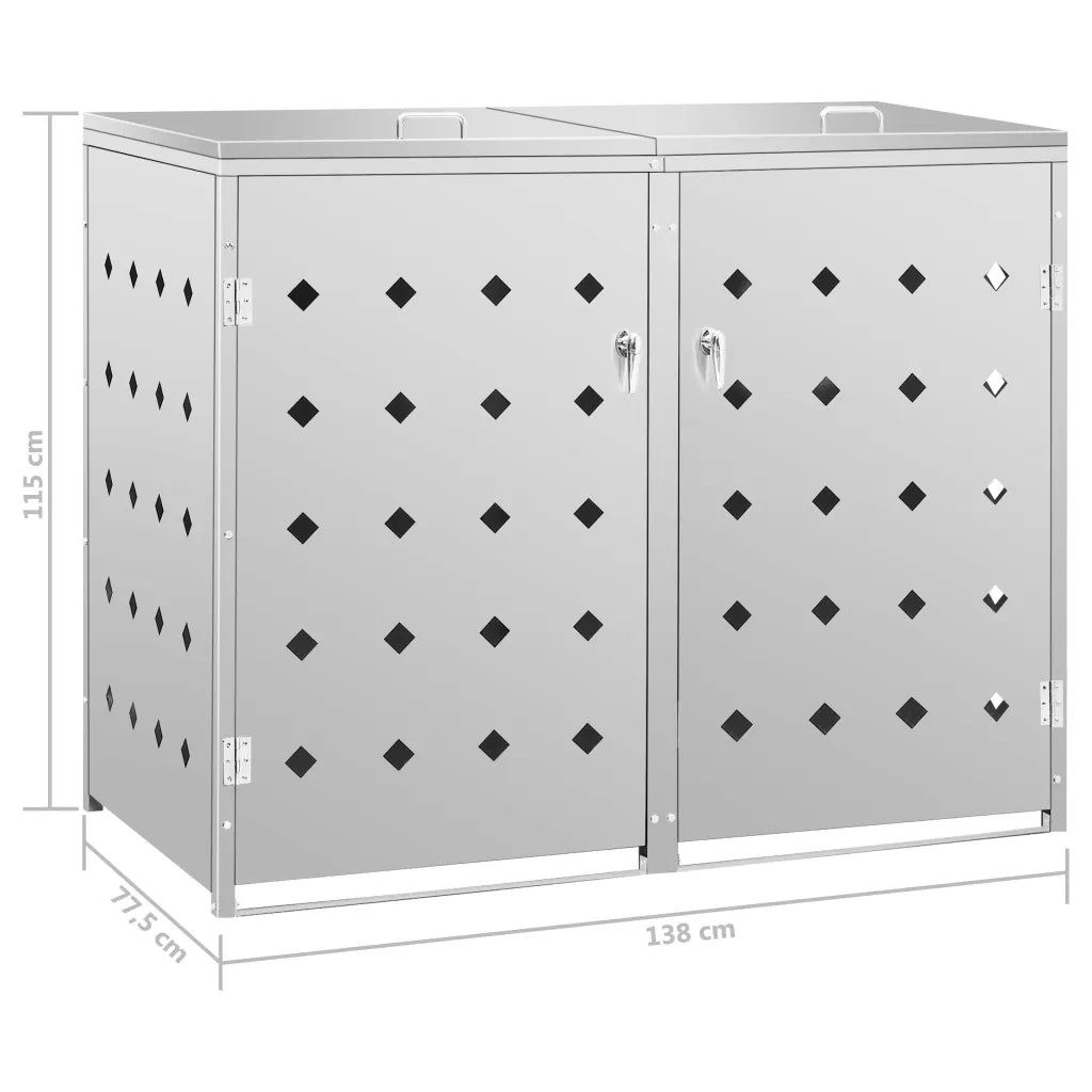 Copribidone per Spazzatura Doppio 240 L in Acciaio Inox cod mxl 51179