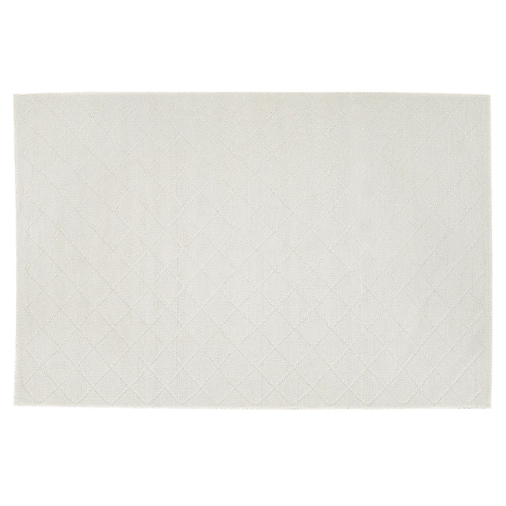 Tappeto tappetino Lana Bianco Sporco con Cotone 140 x 200 cm Rettangolare Intrecciato a Mano Motivo Geometrico Boho