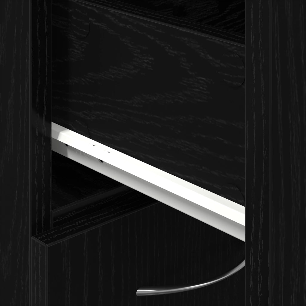 Armadio da bagno  Nero Rovere 25x25x170 cm in legno ingegnerizzato