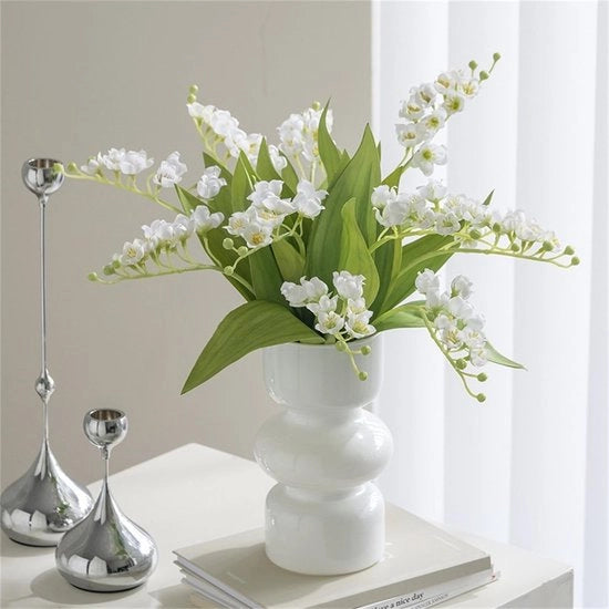 Vasi moderni di Ins, vasca idroponica di vetro per fiori, vaso di tulipani, vaso di vetro con bolle per fiori, vaso di vetro trilivello per decorazione, vaso di vetro geometrico per casa/ufficio/matrimonio/festa (bianco)
