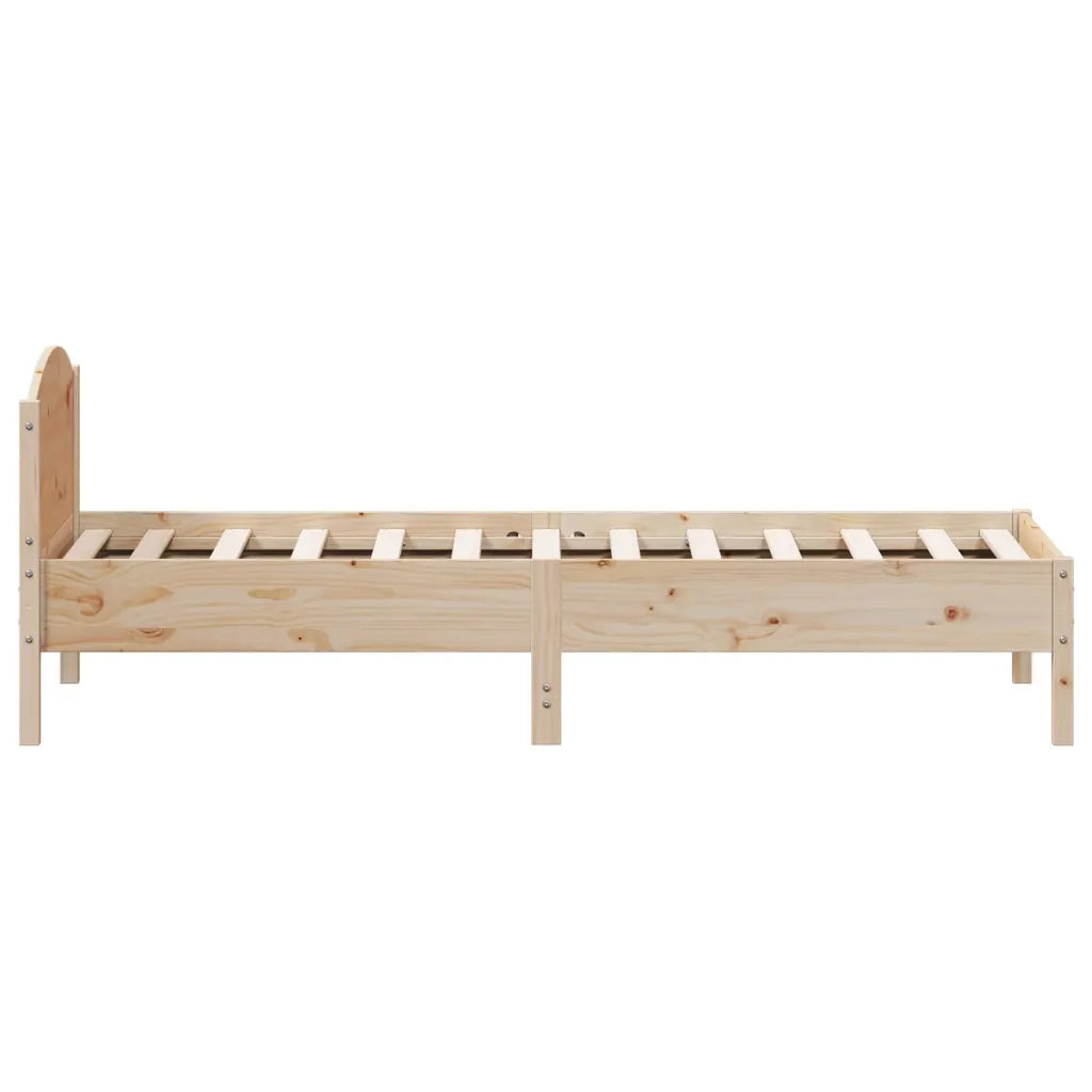 Letto singolo | Letto per adulti | Giroletto senza Materasso 100x200 cm in Legno Massello di Pino