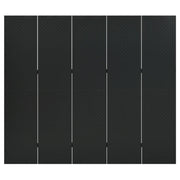 Paravento a 5 Pannelli Nero 200x180 cm in Acciaio 335901