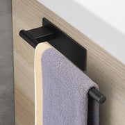 Supporto per asciugamani autoadesivo - acciaio inossidabile - 28 cm - nero