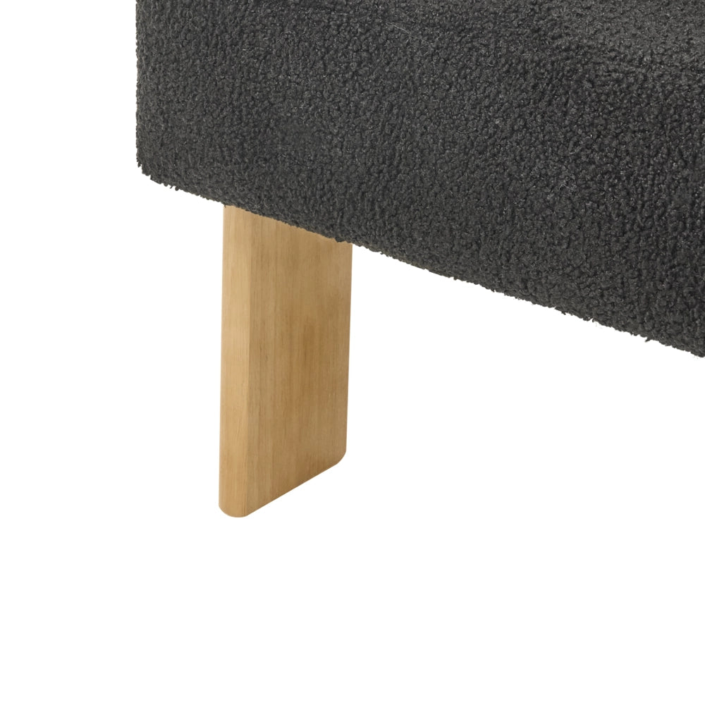 Poltrona nero e marrone chiaro con rivestimento in bouclé design retrò gambe in legno per soggiorno