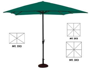 OMBRELLONE IN METALLO CON MANOVELLA  cm.200x200 palo ø mm.38 a 6 stecche    VETTE