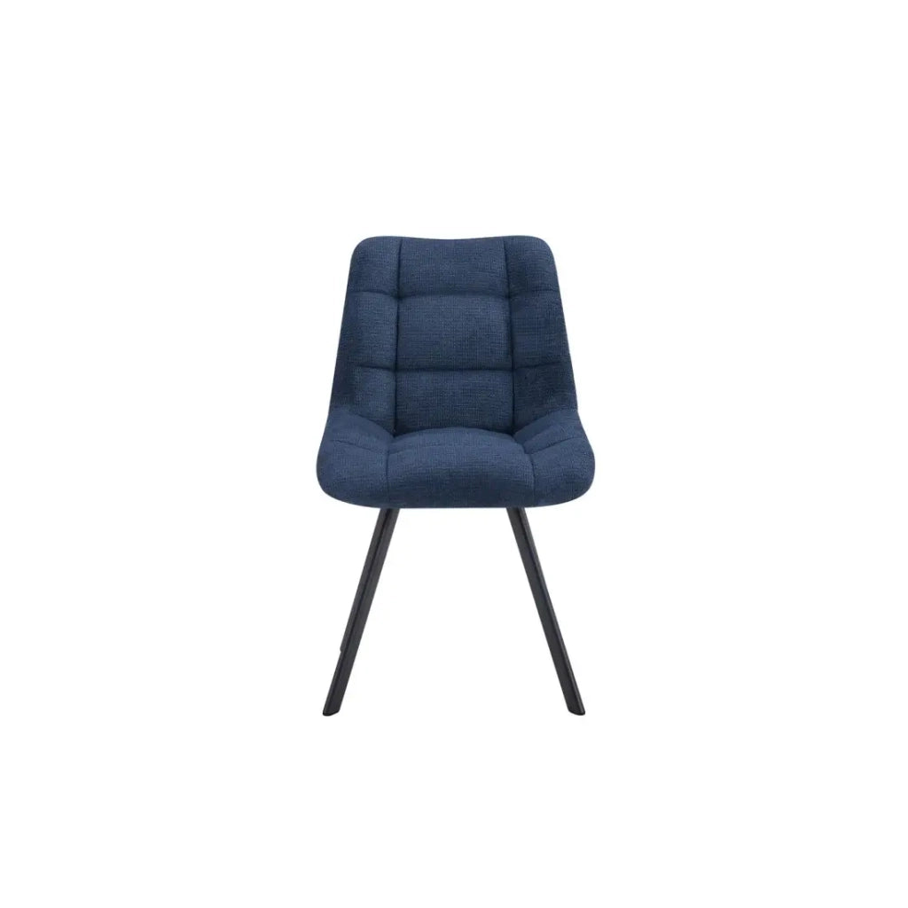 Set di 2 sedie VELMA - Tessuto blu oceano - Piedi in metallo - Design moderno - Eleganza rinfrescante