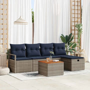 Set Divano da Giardino con cuscino 6 pcs Grigio polyrattan