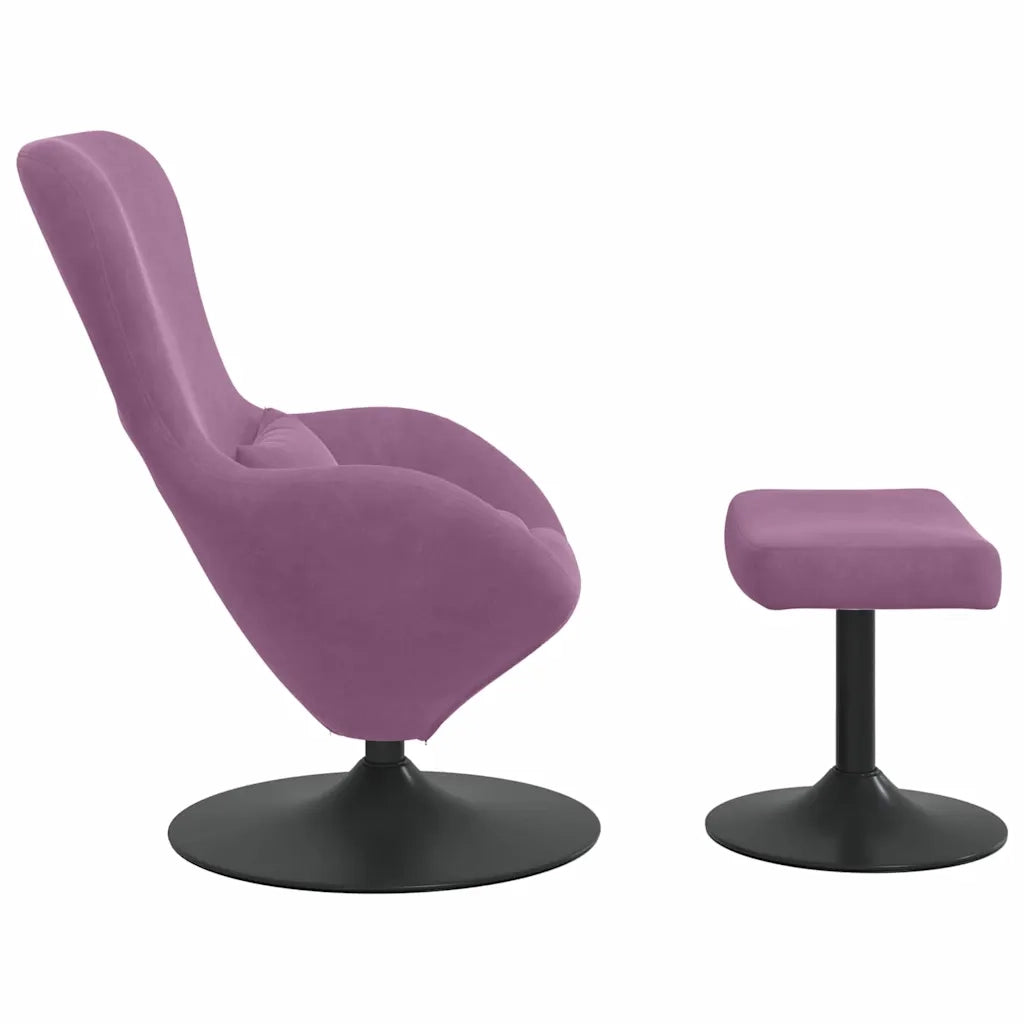 Sedia Egg con Pouf Viola Velluto 42002754