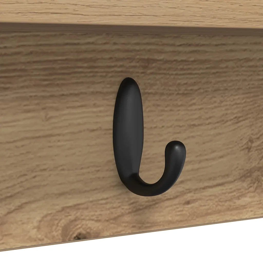 vidaXL Appendiabiti a muro rovere artigianale 80 x 10.5 x 18 cm