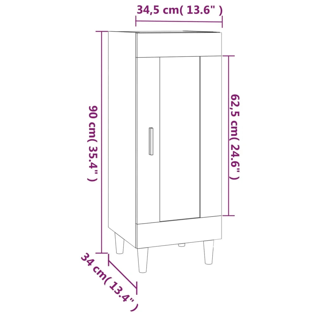 Buffet credenza cassettiera armadio mobile contenitore organizer per cucina soggiorno salotto 34,5 x 34 x 90 cm legno ingegnerizzato marrone 02_0030891