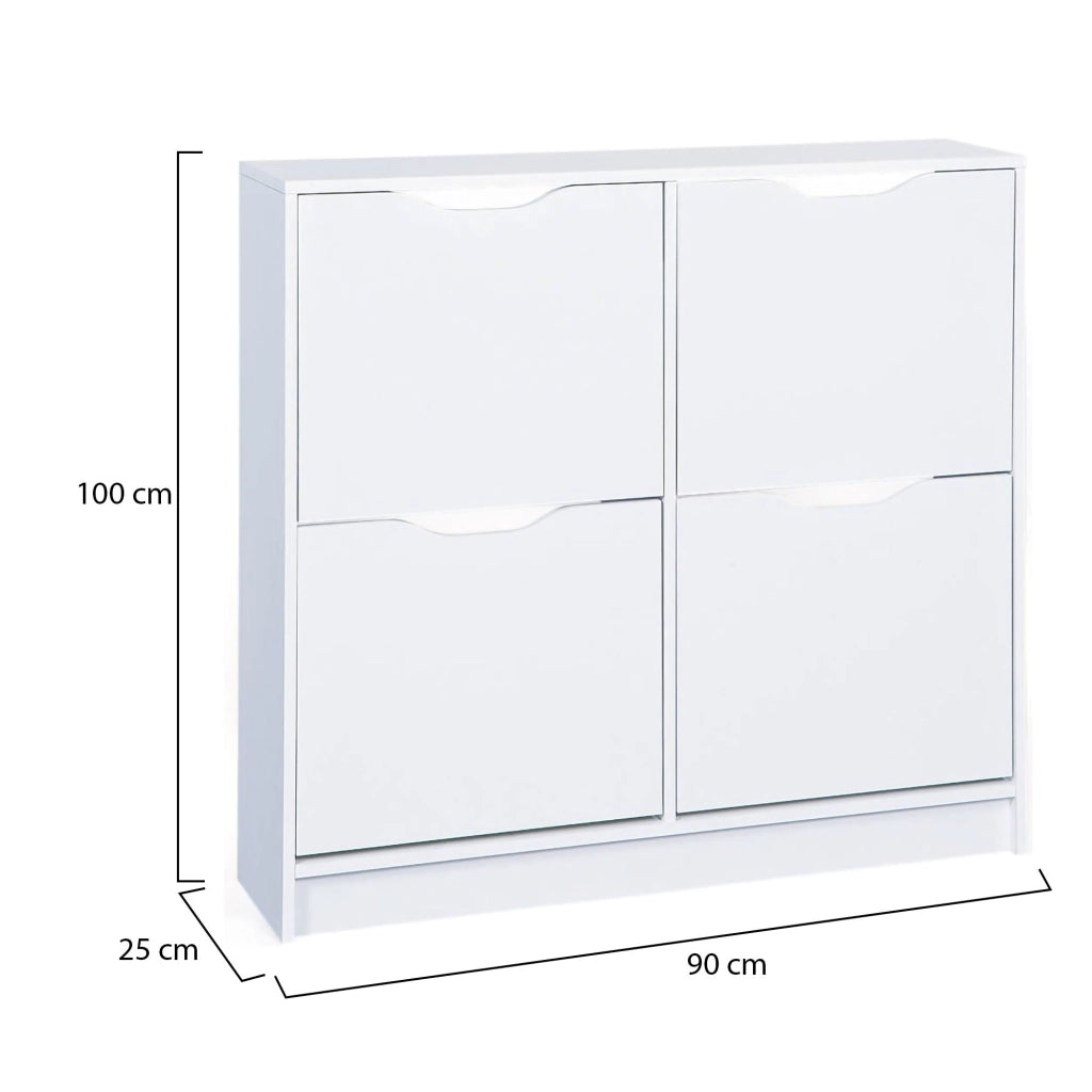 Mobile Portascarpe Gagliole, Scarpiera 8 Vani, 100x25x90h cm Bianco