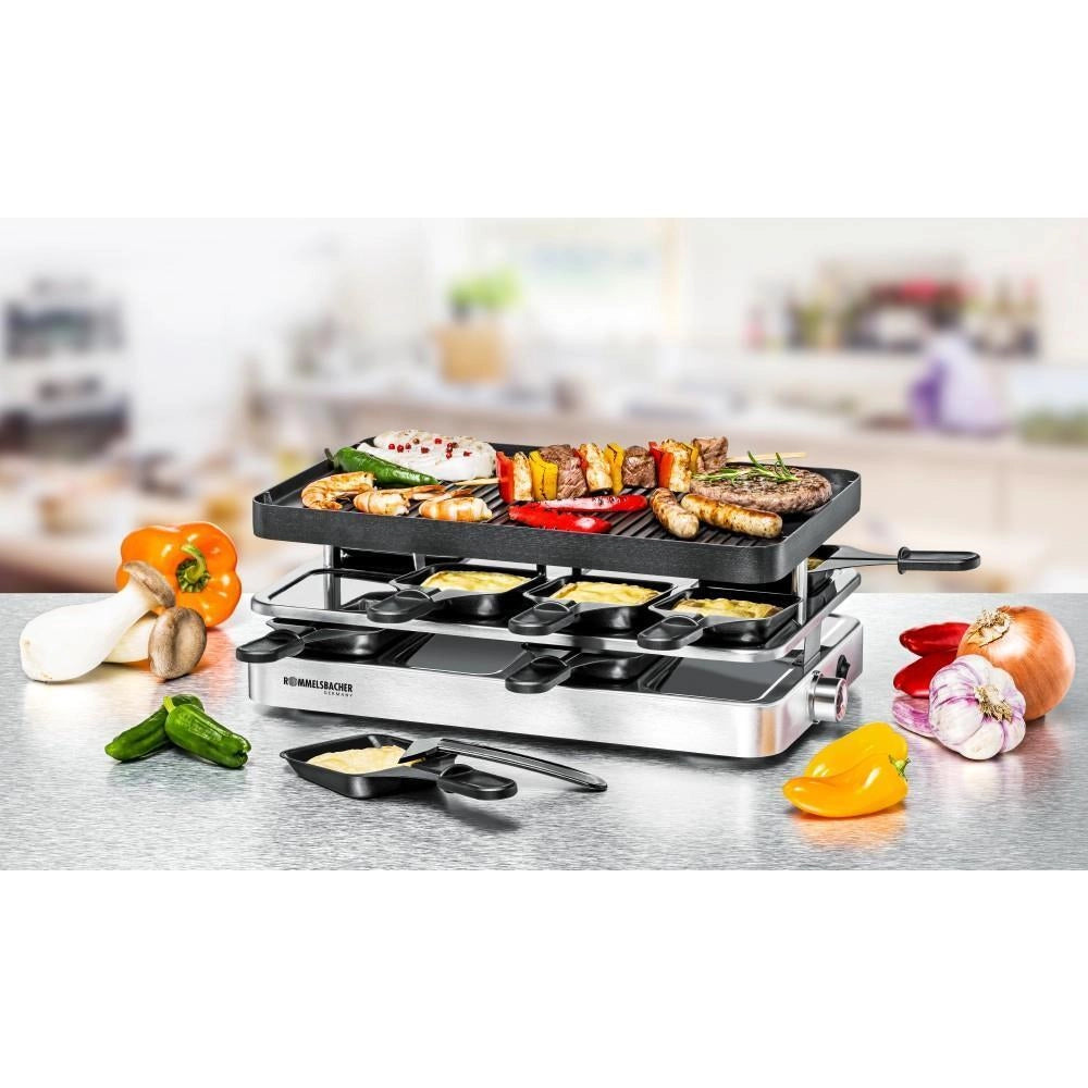 Rommelsbacher RC 1400 griglia per raclette 8 persona(e) 1200 W Acciaio inossidabile