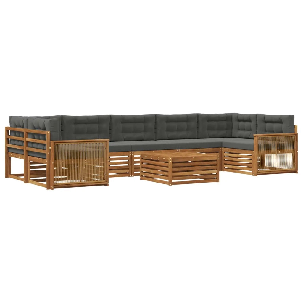 Set di divani da esterno con cuscino 8 pcs Naturale e Antracite 3383150