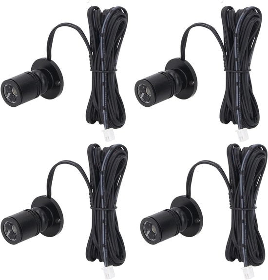 Spot lampada a LED da 4 display senza colore 5V con alimentazione USB mini per vetrina di gioielli, veranda o ingresso (luce naturale)
