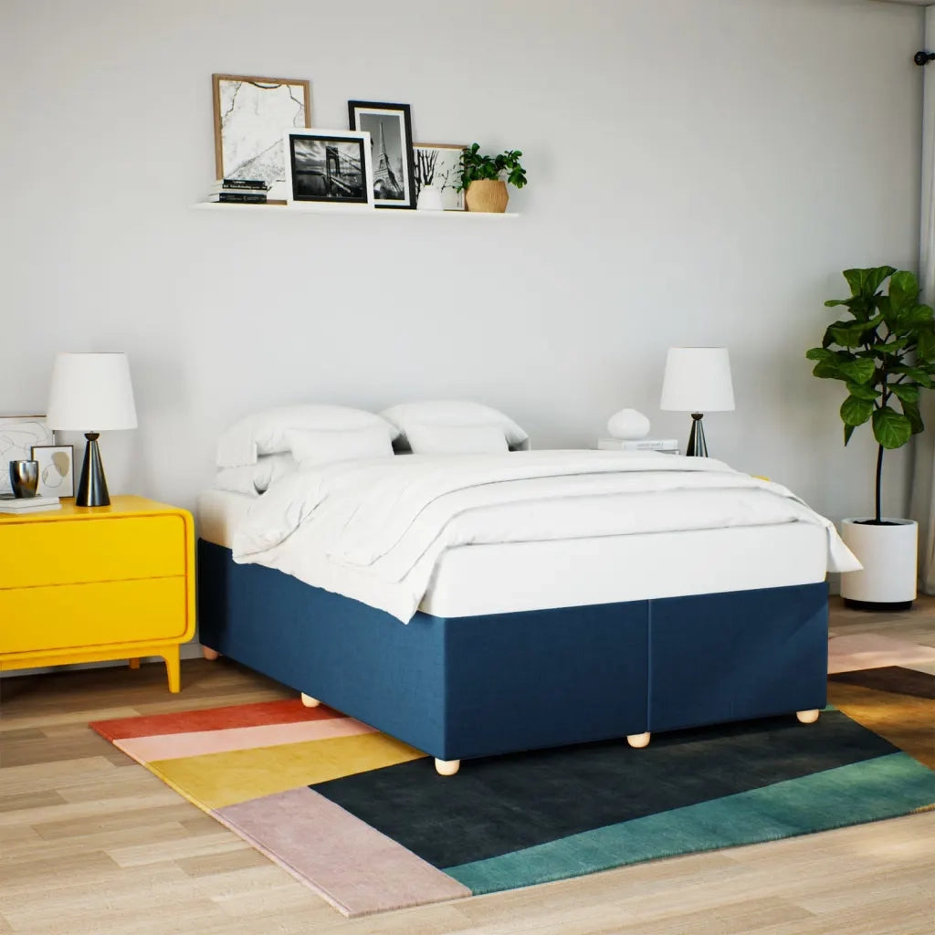 Giroletto senza Materasso-Struttura Letto Blu 160x200 cm in Tessuto 227663