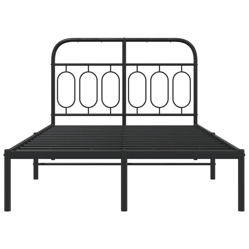 Giroletto con Testiera in Metallo Nero 120x190 cm 377114