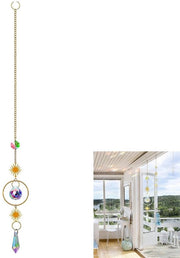 Decorazione per Giardino con Prismi Arcobaleno - Maniglione Decorativo con Cristalli e Metallo - Dimensione 41 cm
