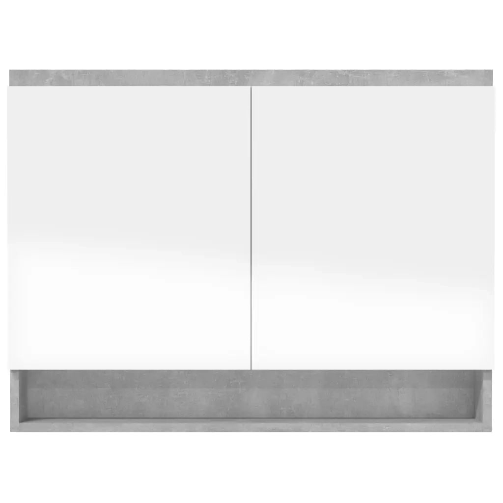 Armadietto Bagno con Specchio 80x15x60 cm in MDF Grigio Cemento 331535