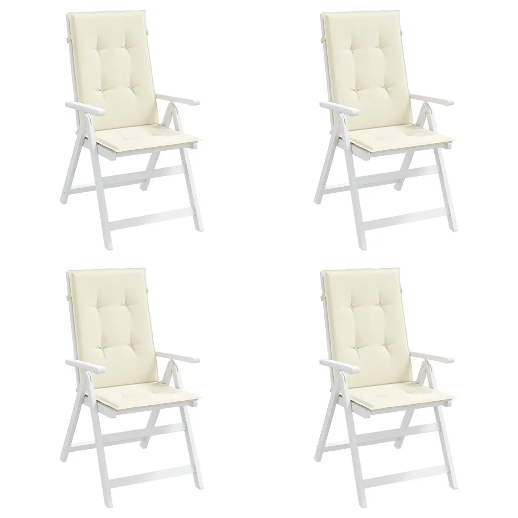 Cuscini per Sedie 4 pz Crema 120x50x2 cm in Tessuto 43182