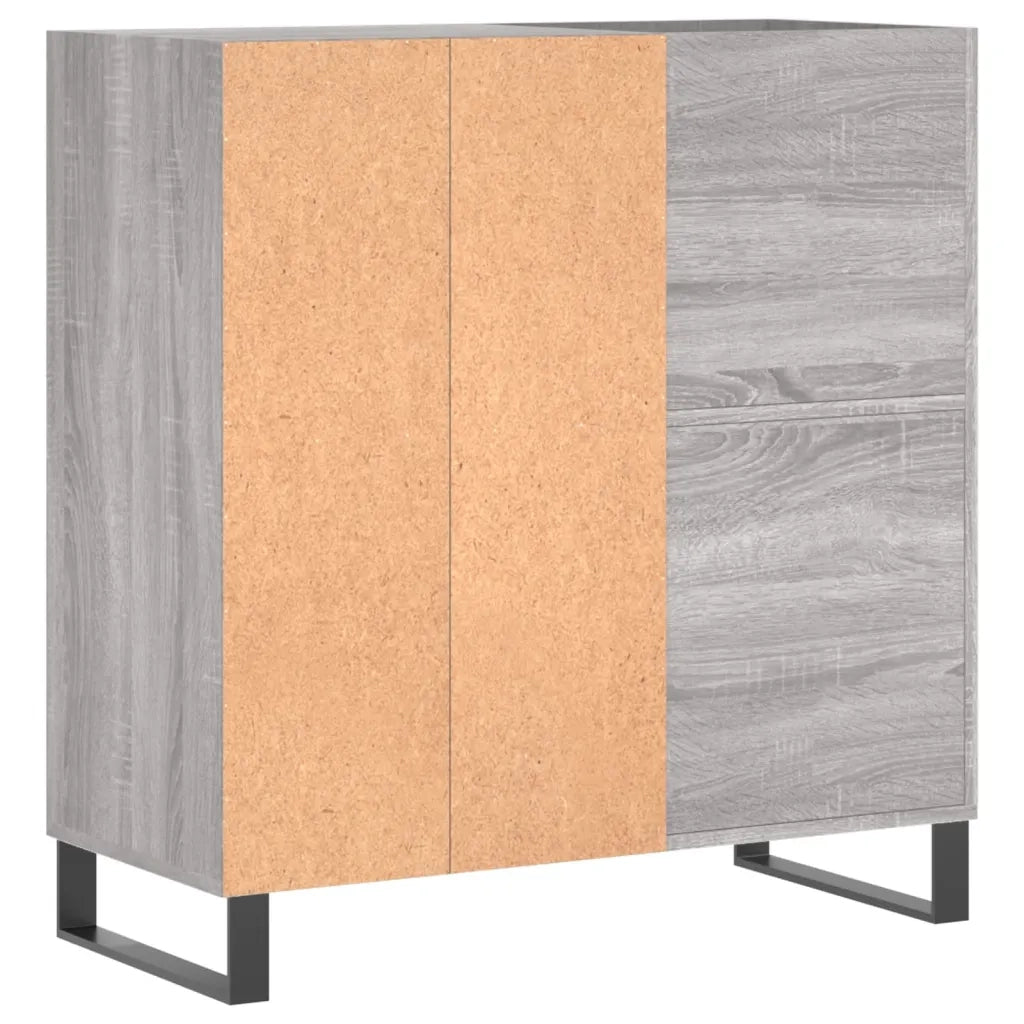 Pratico mobiletto vintage per riporre i vinili 84,5 x 38 x 89 cm realizzato in legno composito Sonoma grigio 02_0049180