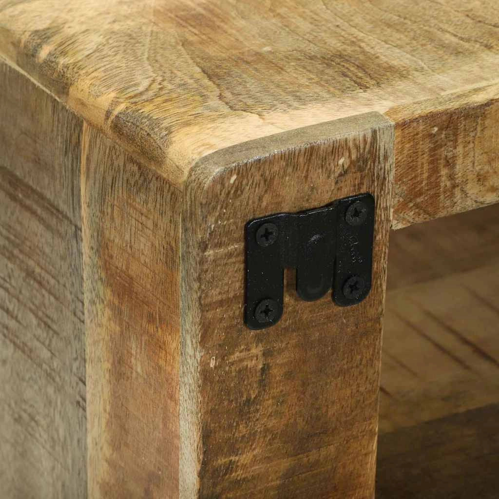 Set di 3 mobili TV modulari 100 x 30 x 32 cm con contenitore e ripiano stile contemporaneo realizzati in legno massello di mango marrone 02_0058074
